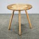 Jan Kalous Rattan and Beech Side Table, Czechoslovakia, 1970s