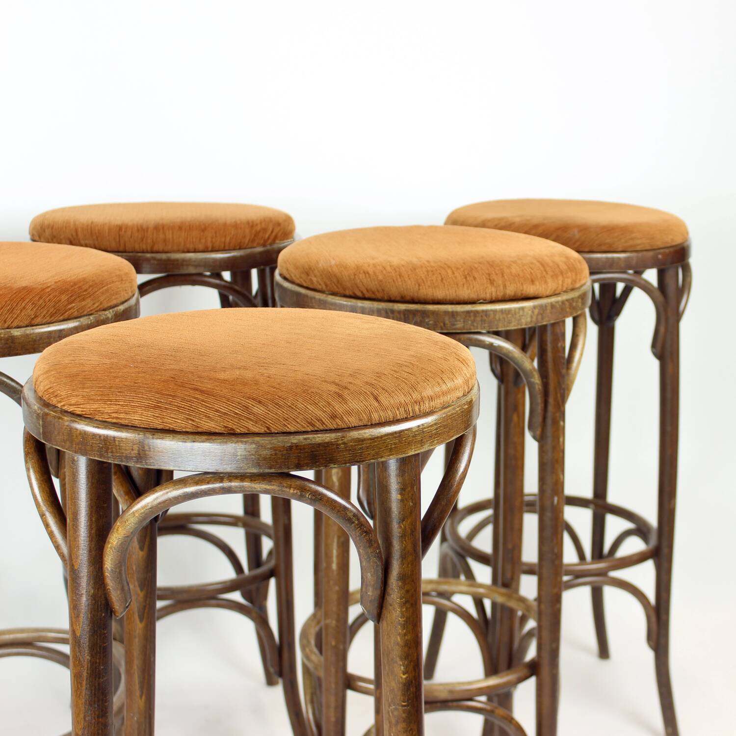Thonet Design Bentwood Bar Stools No. 73 By Ton, Set Of 6