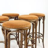Thonet Design Bentwood Bar Stools No. 73 By Ton, Set Of 6