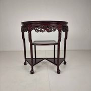 Vintage Chinese hardwood console / side table with marble top