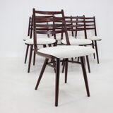 1970s Set of 6 Beech "Boomerang" dining chair ,Czechoslovakia