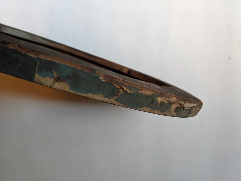 Antique pastel portrait of a young girl, oval painting, countryside decoration, 19th century