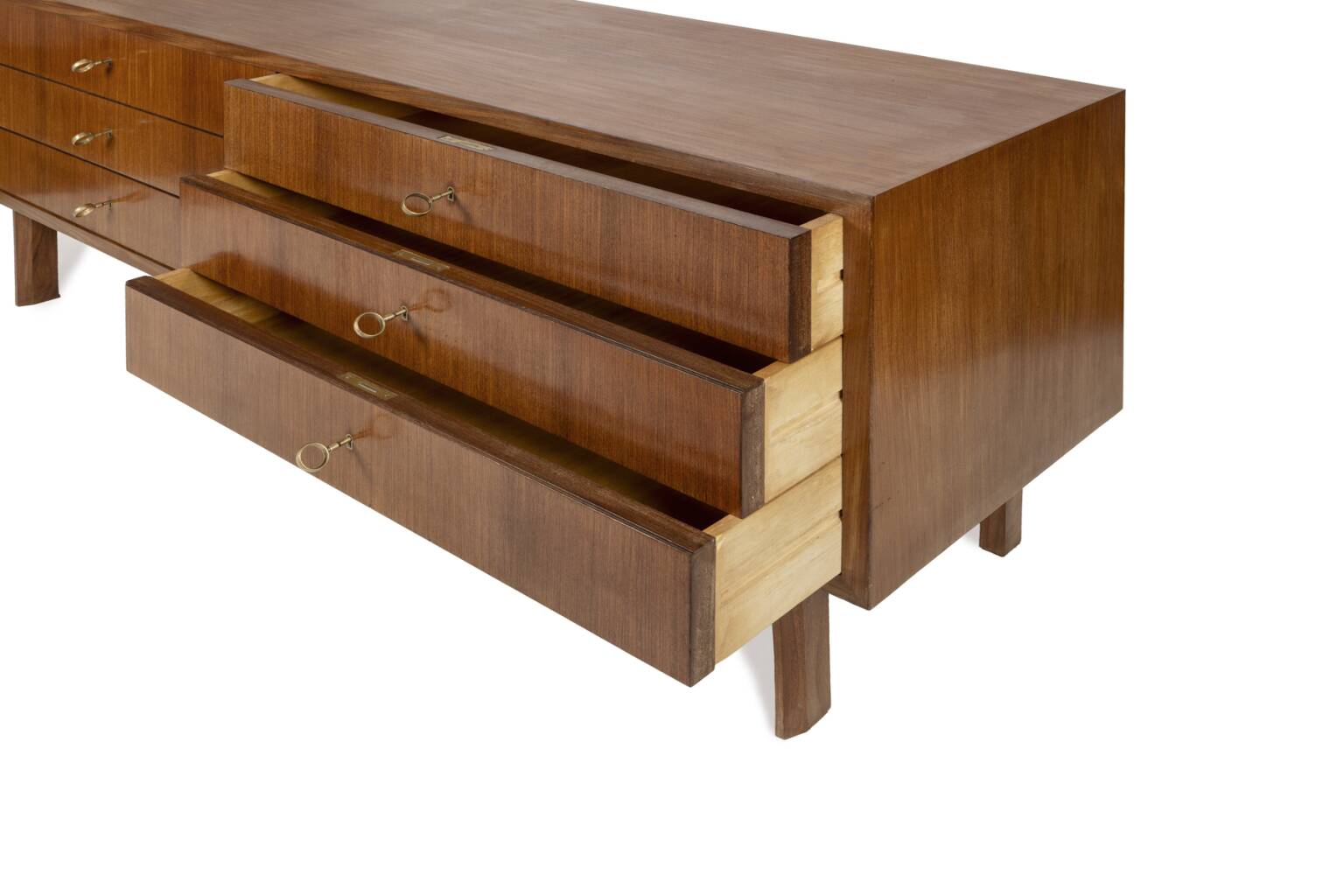 Important sideboard with drawers in teak, Italian design, 1960s.