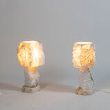 Pair of alabaster lamps, contemporary work