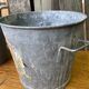 Pair of vintage galvanized zinc washing basins
