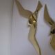 Wall Decoration Set 3 X Seagull / Swallow / Bird. Brass 70 / 80s