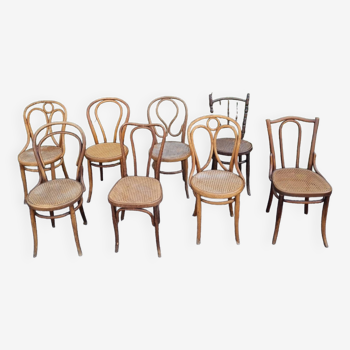 Série 8 chaises bistrot dépareillées