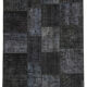 Handmade anatolian overdyed 171 cm x 247 cm black patchwork carpet