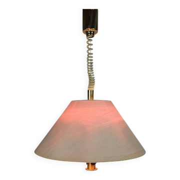 Suspension, B + M Leuchten - style Hollywood Regency - RFA - laiton - acier - années 80