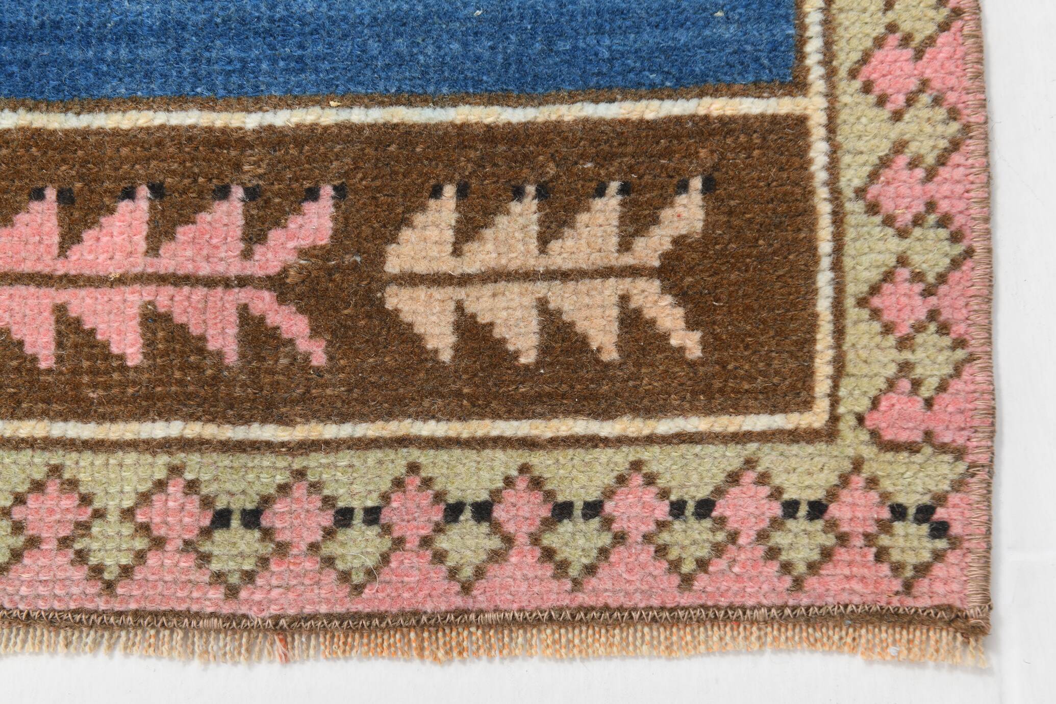 Pink Blue Persian Doormat Accent Rug, 56x97Cm