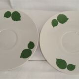 Duo cups and milk pot porcelain bavaria orange and vintage green 70