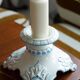White and blue ceramic chandelier from the 20th century, France, 1960s.