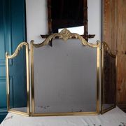 Antique Brass Fire Screen, Louis XV Style, L 83 cm / H 55 cm
