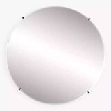 Round mirror from the 60s - 70s on a square wooden frame