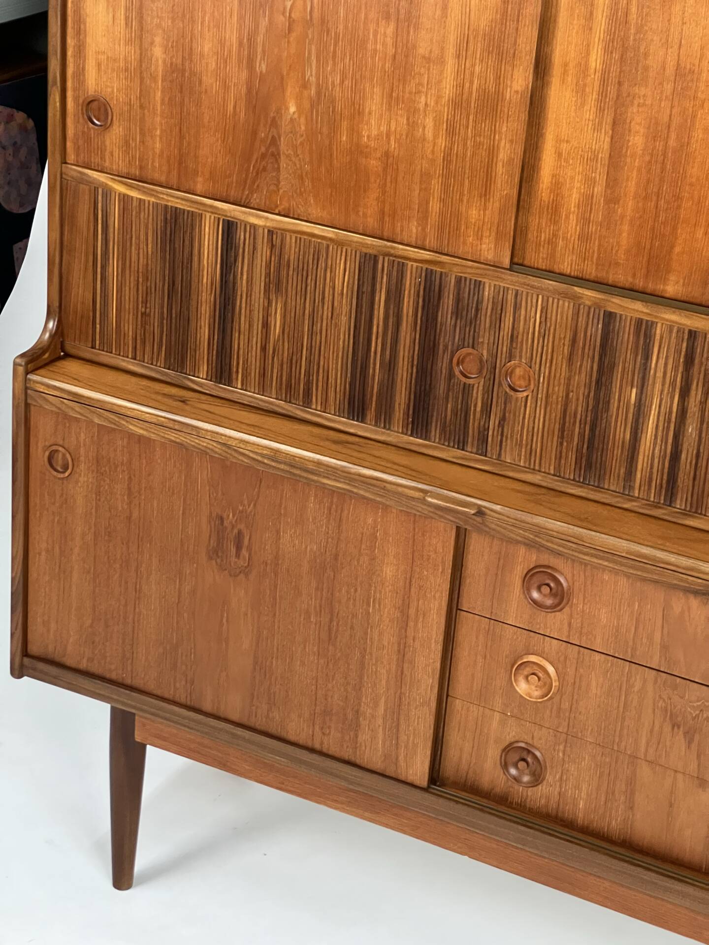 Danish teak highboard cabinet by Johannes Andersen 1960s