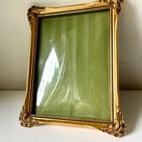 Cadre antique en bois doré art nouveau 18,5 cm x 14,5 cm verre convexe