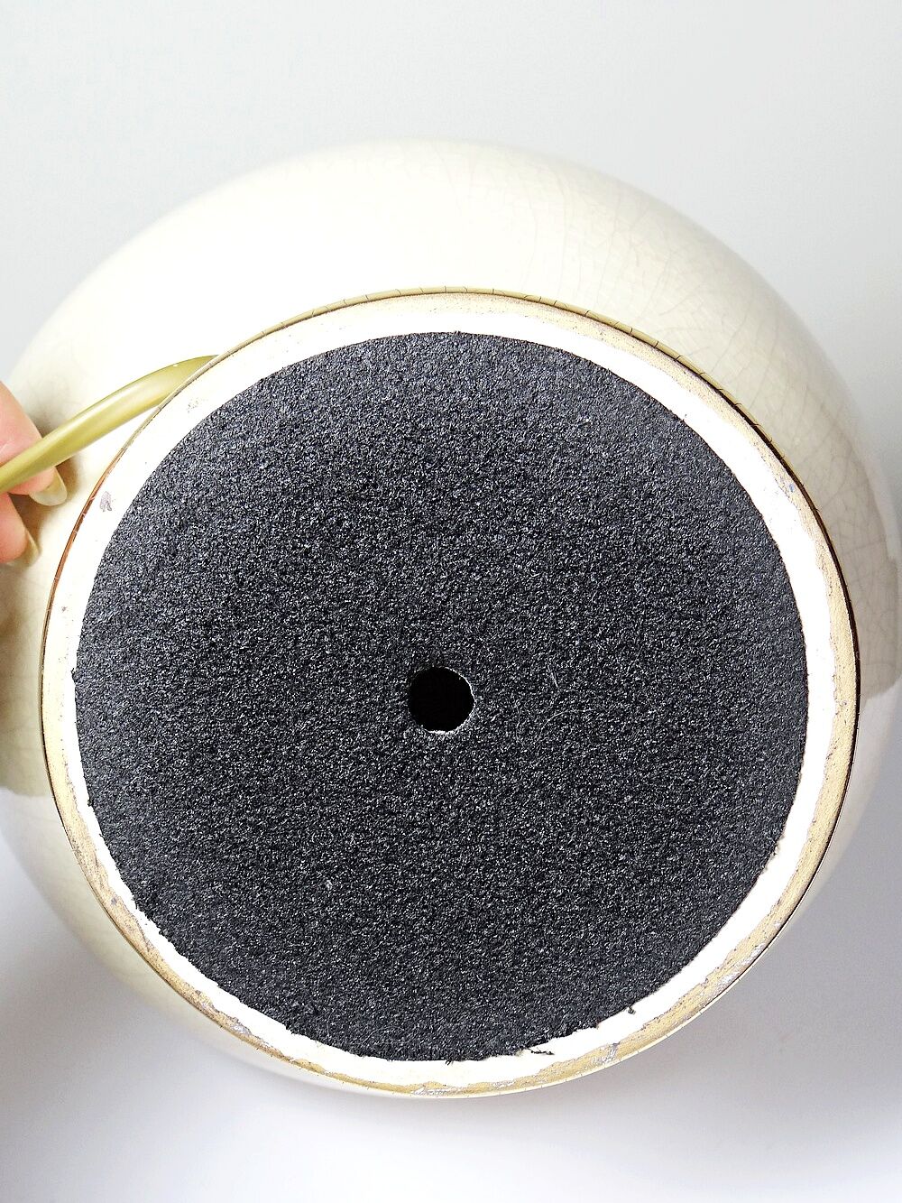 Cracked earthenware lamp Le Dauphin "Dynasty" Panama vintage 80s-90s