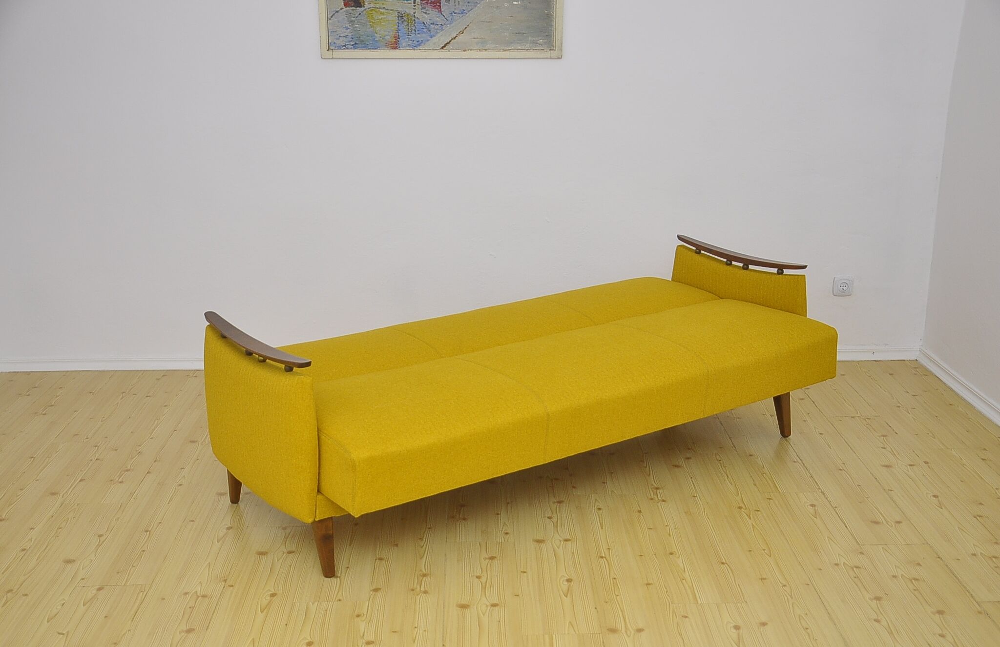Daybed sofa with fold-out function, 1950s