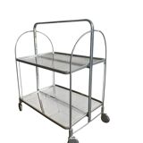 Vintage Folding Bar Cart/Side Table on Wheels
