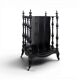 Napoleon III music partition cabinet in blackened wood