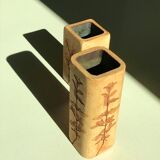 Pair of ceramic vases by Raymonde Leduc, Vallauris 60s