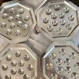 Vintage silver-plated snail dishes, engraved silver serving trays.