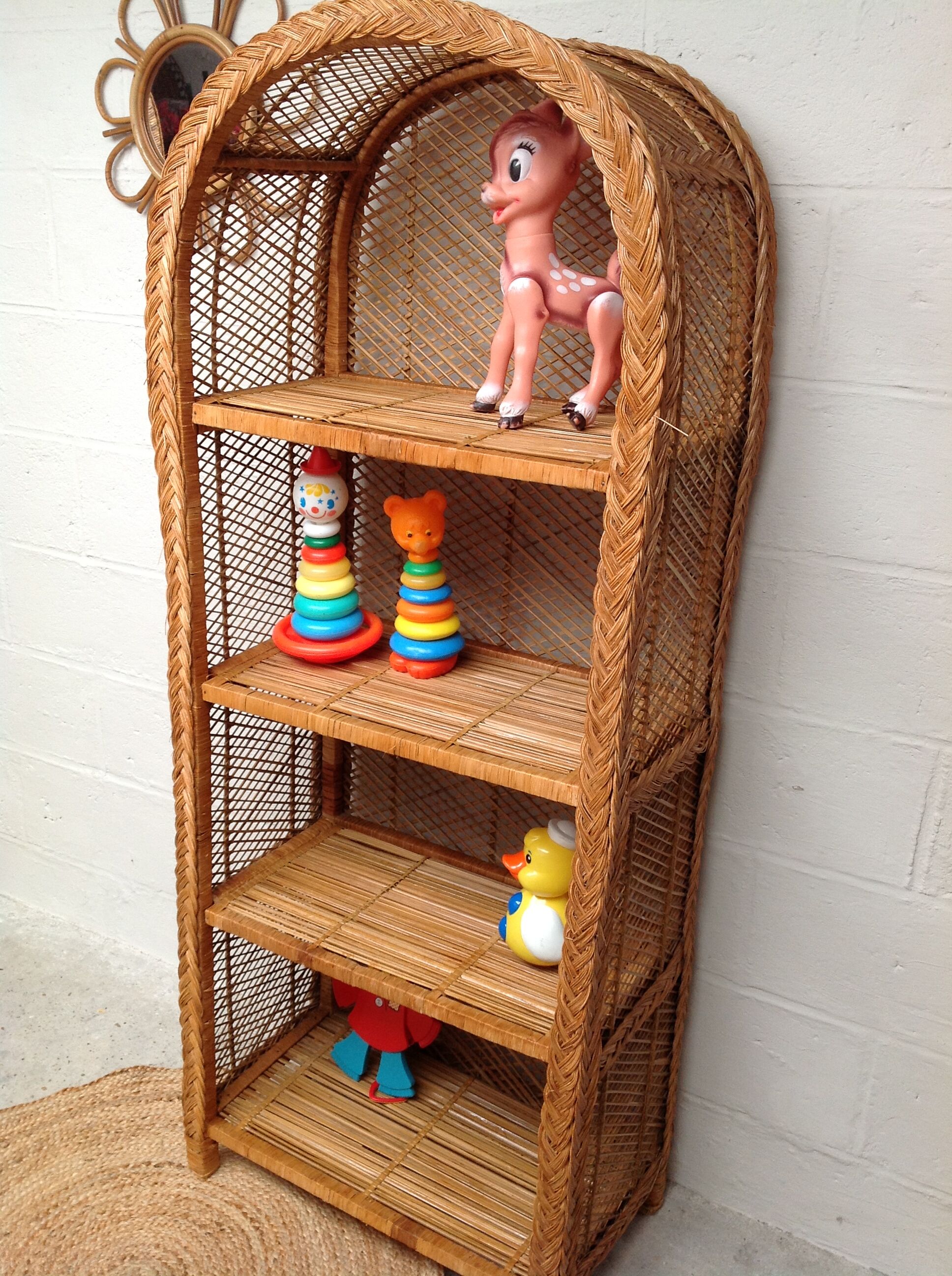 Vintage rattan shelf