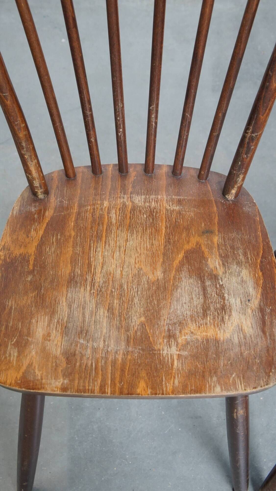 Set of 2 Vintage Wooden Spindle Windsor Chairs from the 1970s