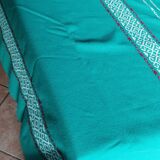 Tablecloth and 8 matching towels Old Green Basque