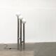 Vintage German floor lamp from the 1970s in glass and metal.
