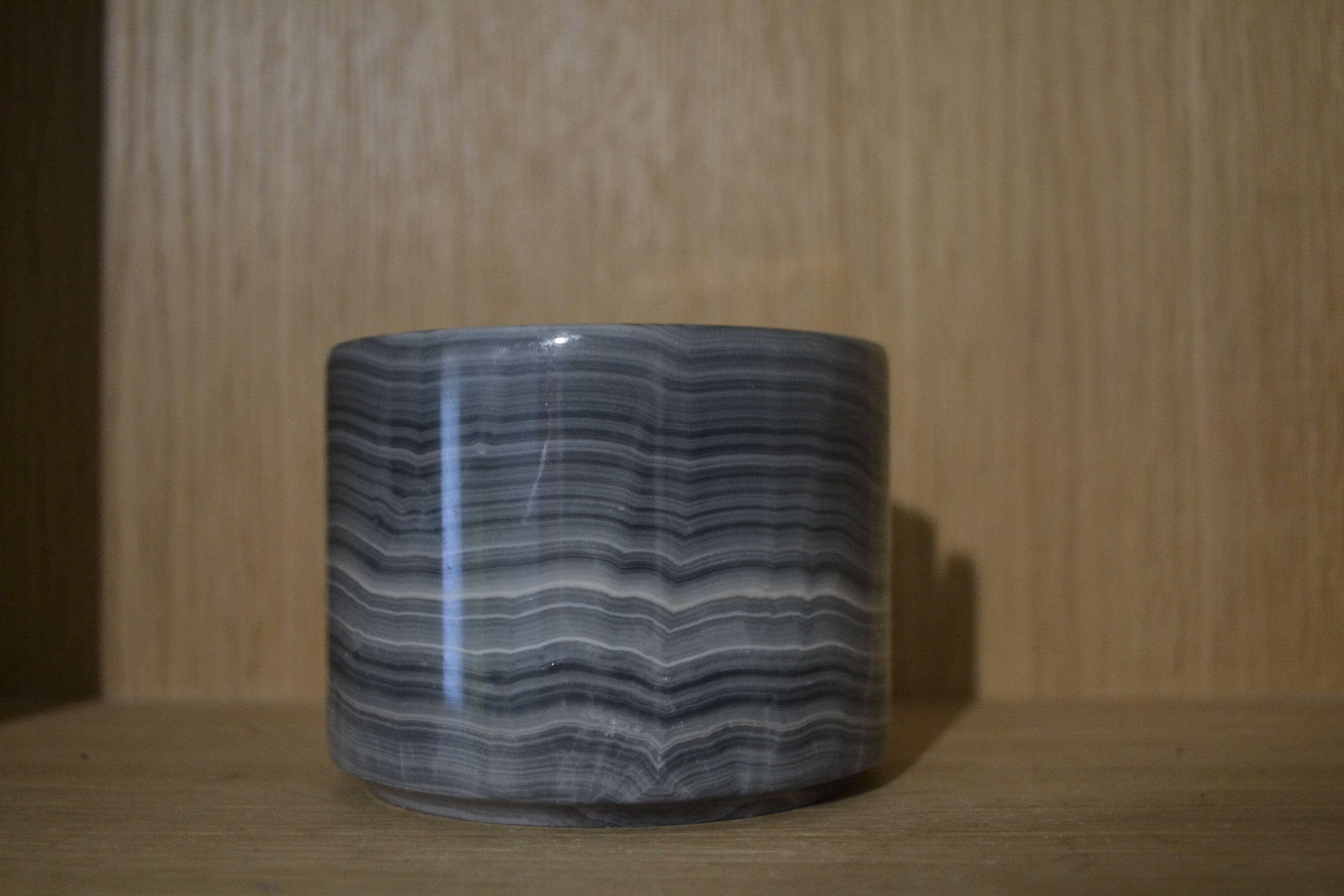 Gray marble coaster set