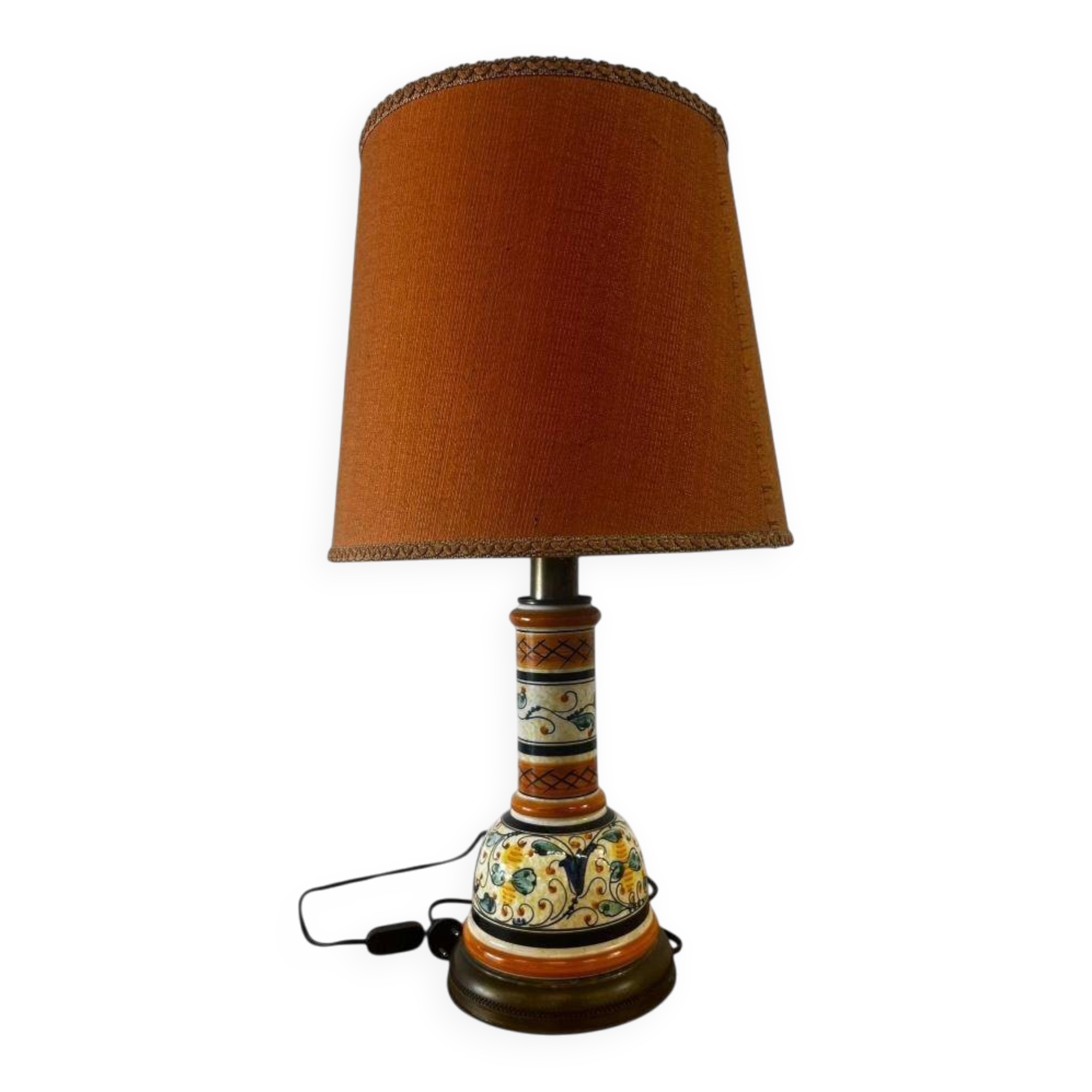 Vintage orange Portuguese table lamp