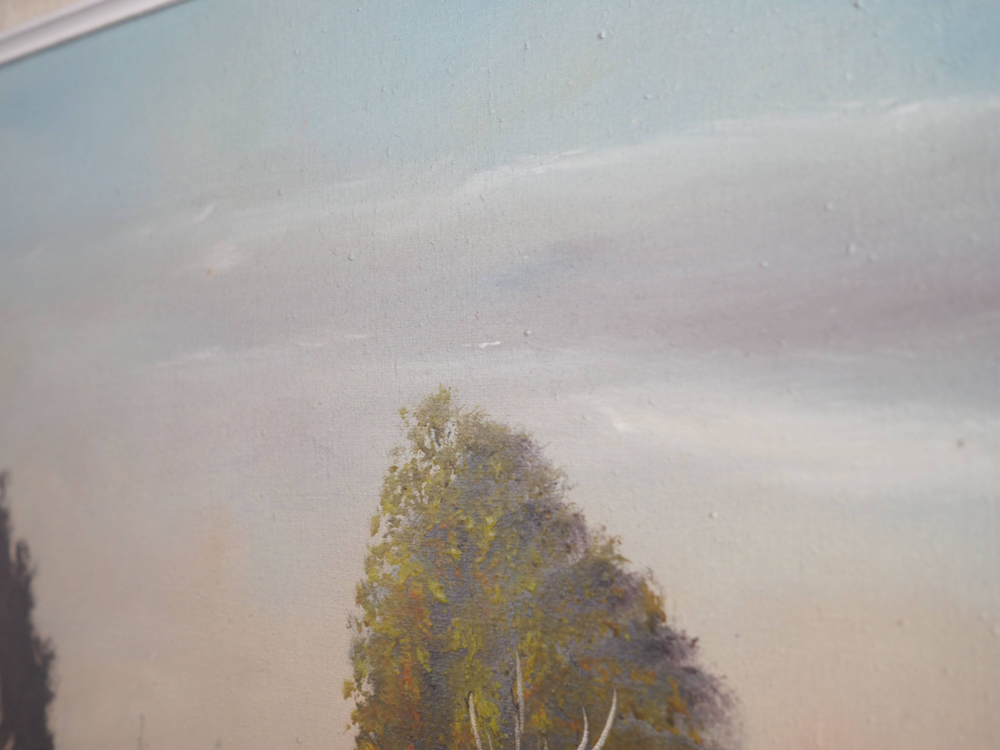 Painting „The Farmhouse on the Side”, Scandinavian design, 1970s