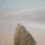 Painting „The Farmhouse on the Side”, Scandinavian design, 1970s