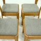 Set of 4 sculptural dining chairs in light oak, 1970s