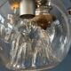 Vintage clear glass Murano chandelier with chrome frame