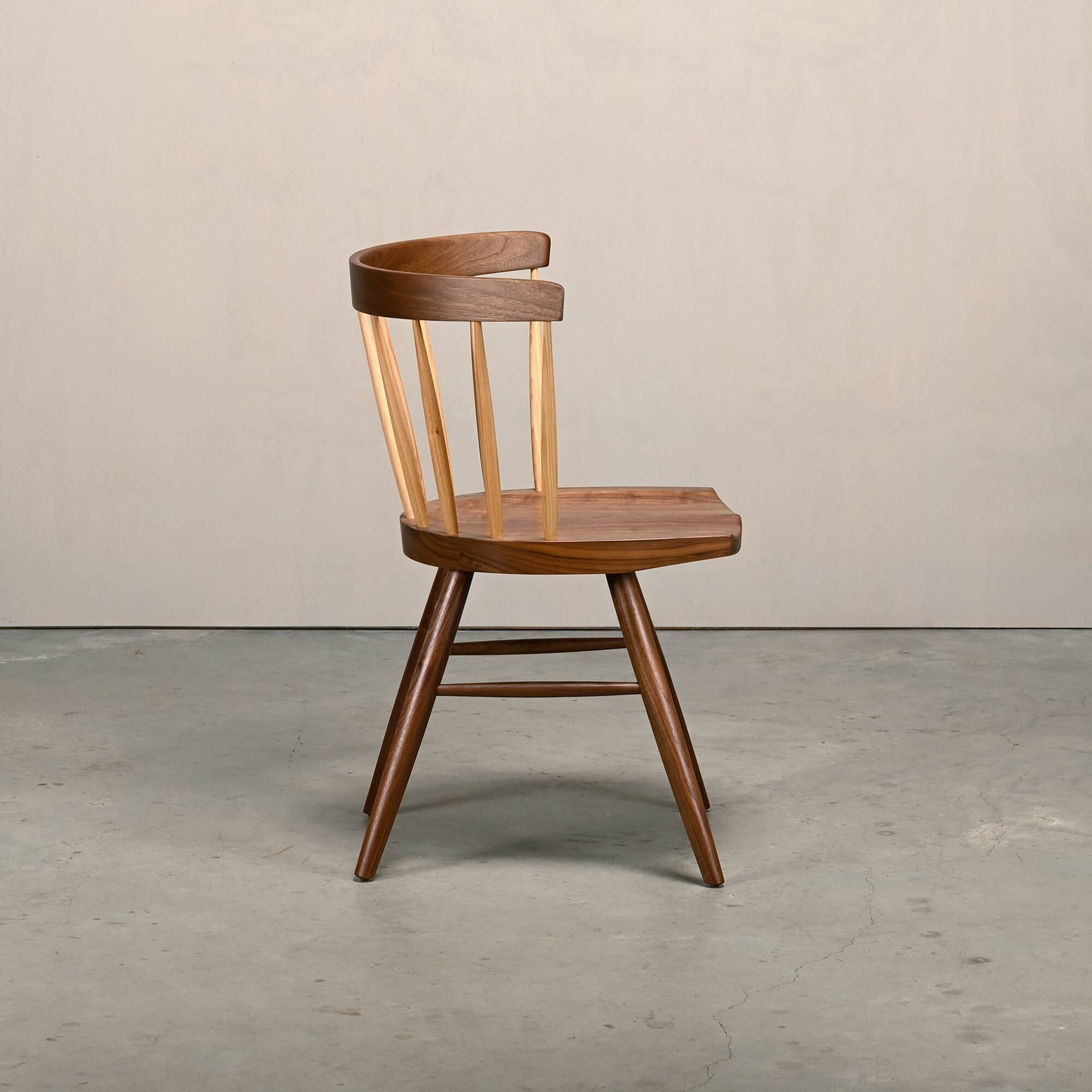 George Nakashima N19 Straight Chair in Walnut and Hickory for Knoll Studio