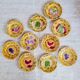 Set of 10 earthenware dessert plates