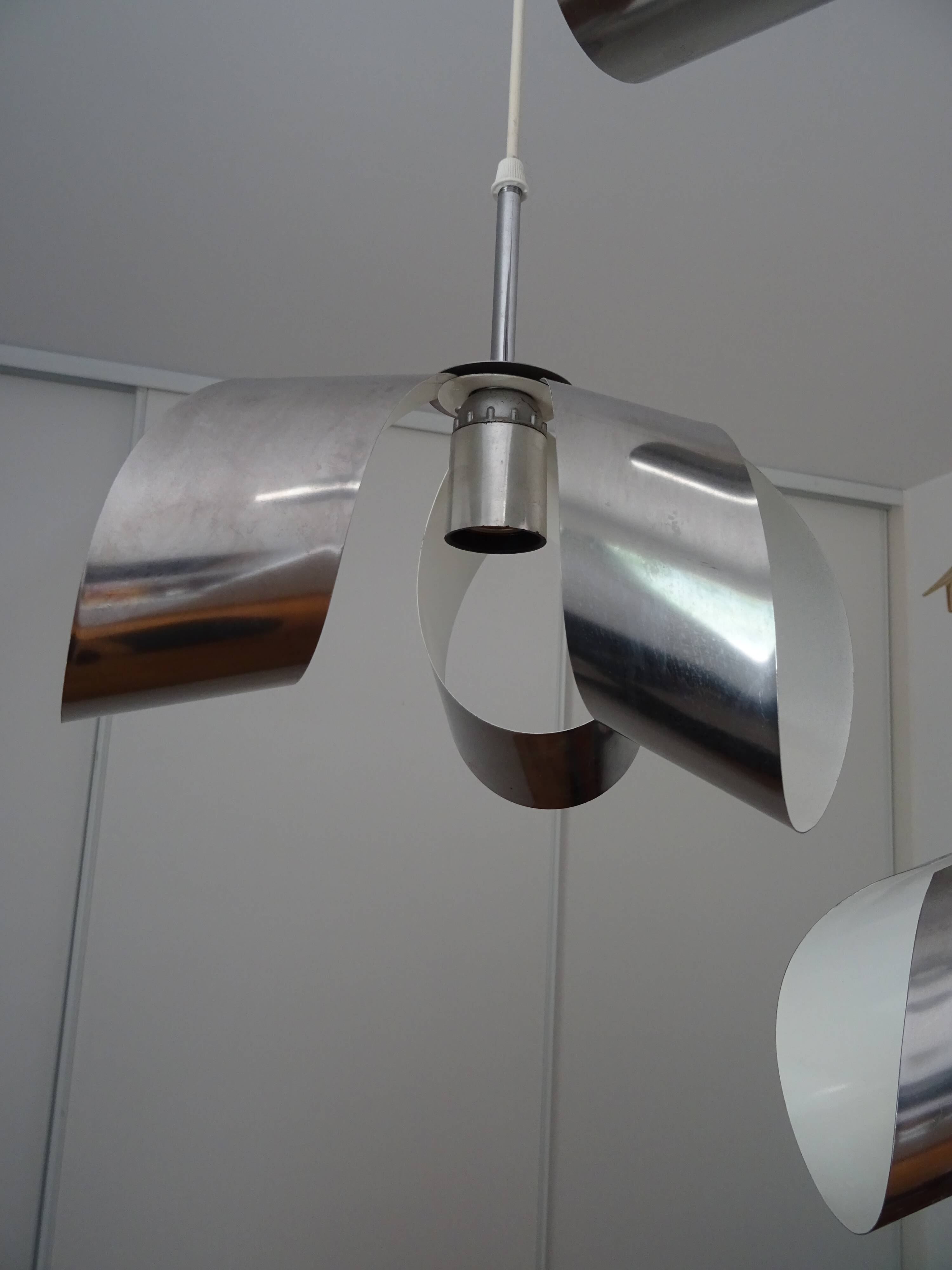 Stainless steel flower cascade suspension, 1970