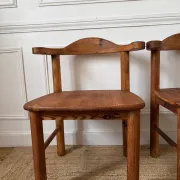 4 pine armchairs from the 1970s