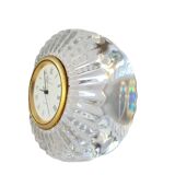 Small Functional Signed Royal Champagne Crystal Desk Clock