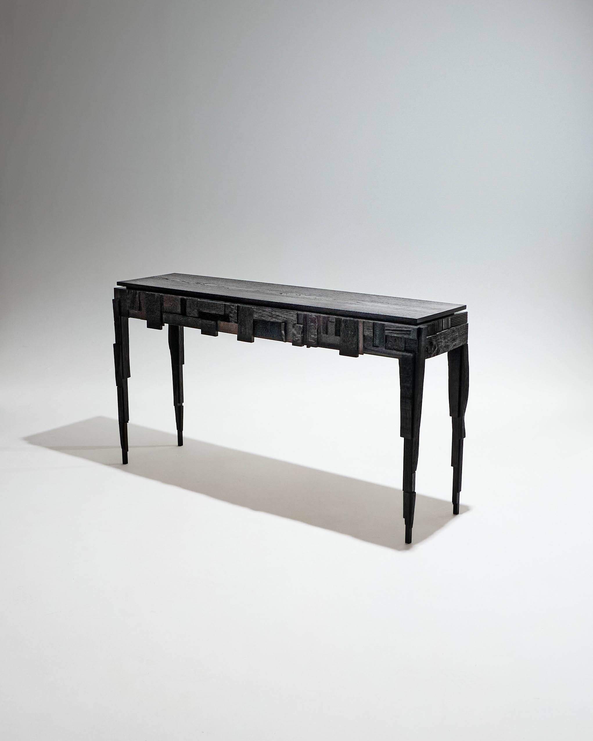 Black wooden console