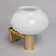 Pair of Vintage 1970s British Gold & Opaline Glass Wall Lamps / Sconces