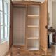 Art Deco style wardrobe in raw oak