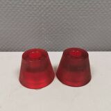 Reversible glass candlesticks with a conical shape for tealights or candles