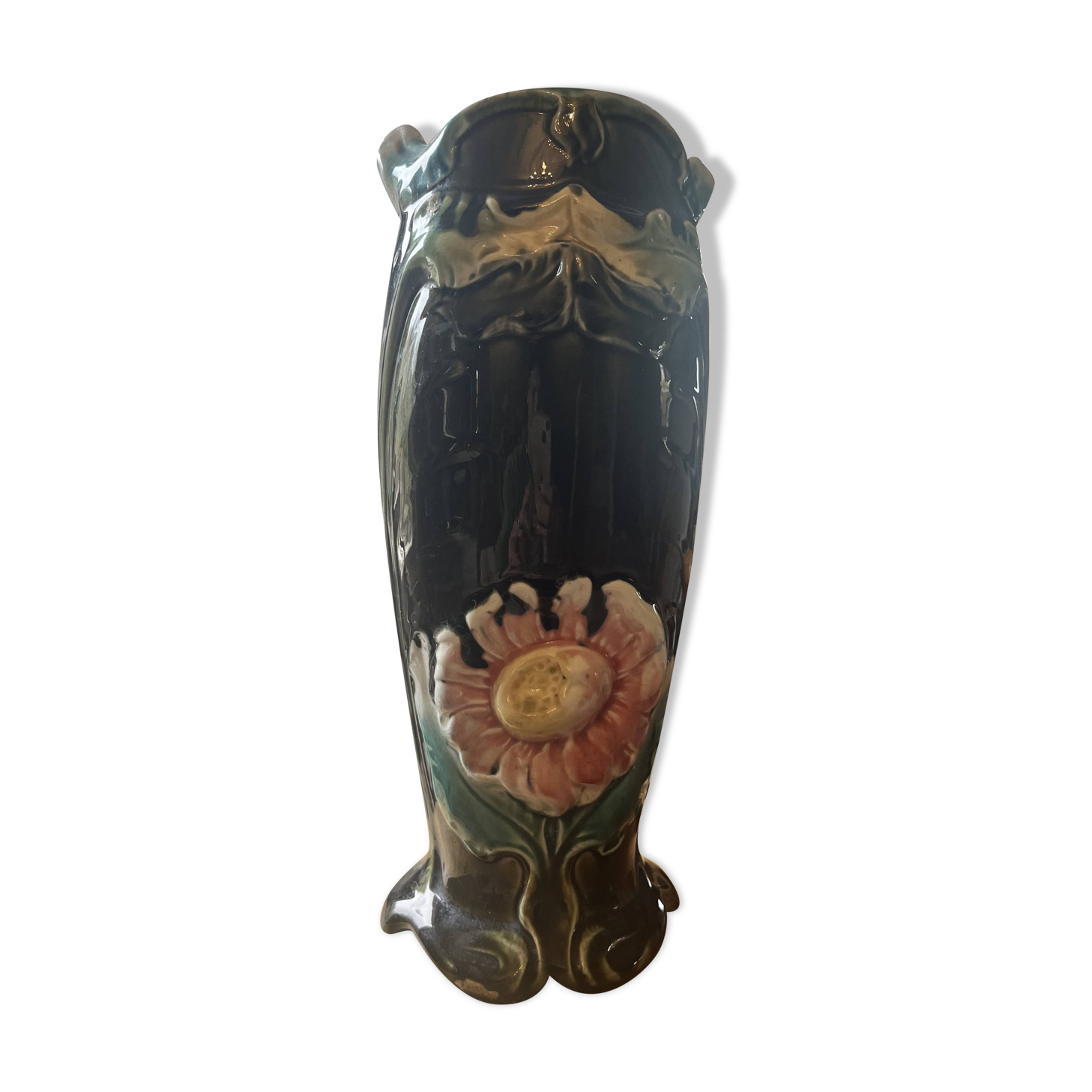 Vase art déco en barbotine signé A.G de Bruyn