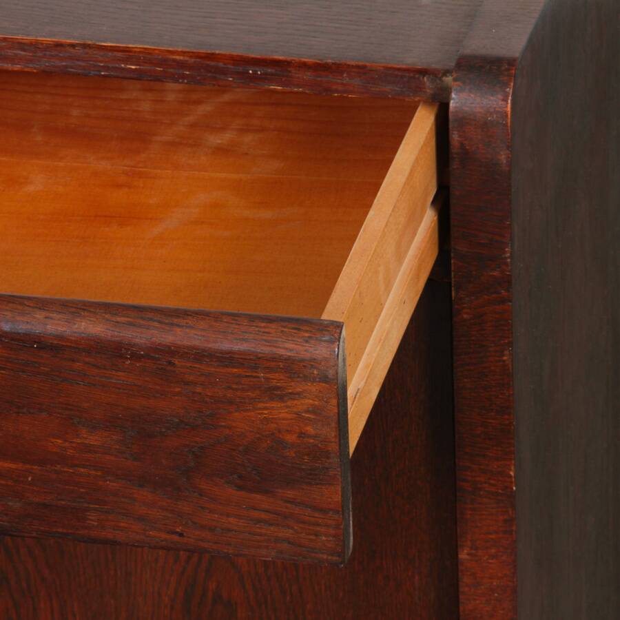 Wooden and opaline chest of drawers from the 1960s