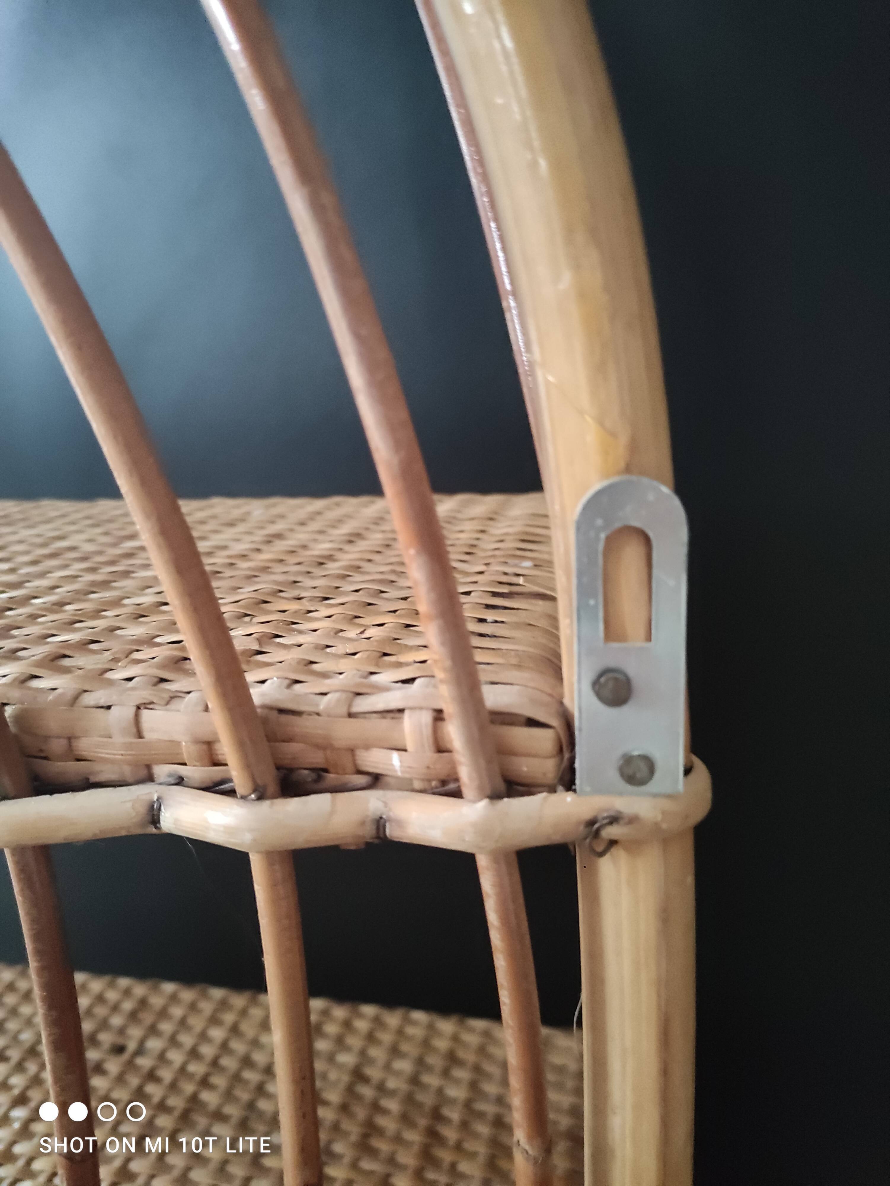 Shelf arch vintage rattan light honey 3 levels