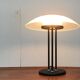 Vintage postmodern table lamp in glass and metal.