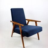 Vintage loft armchair 1970s navy blue velvet - 2 pieces available